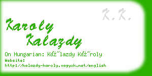 karoly kalazdy business card